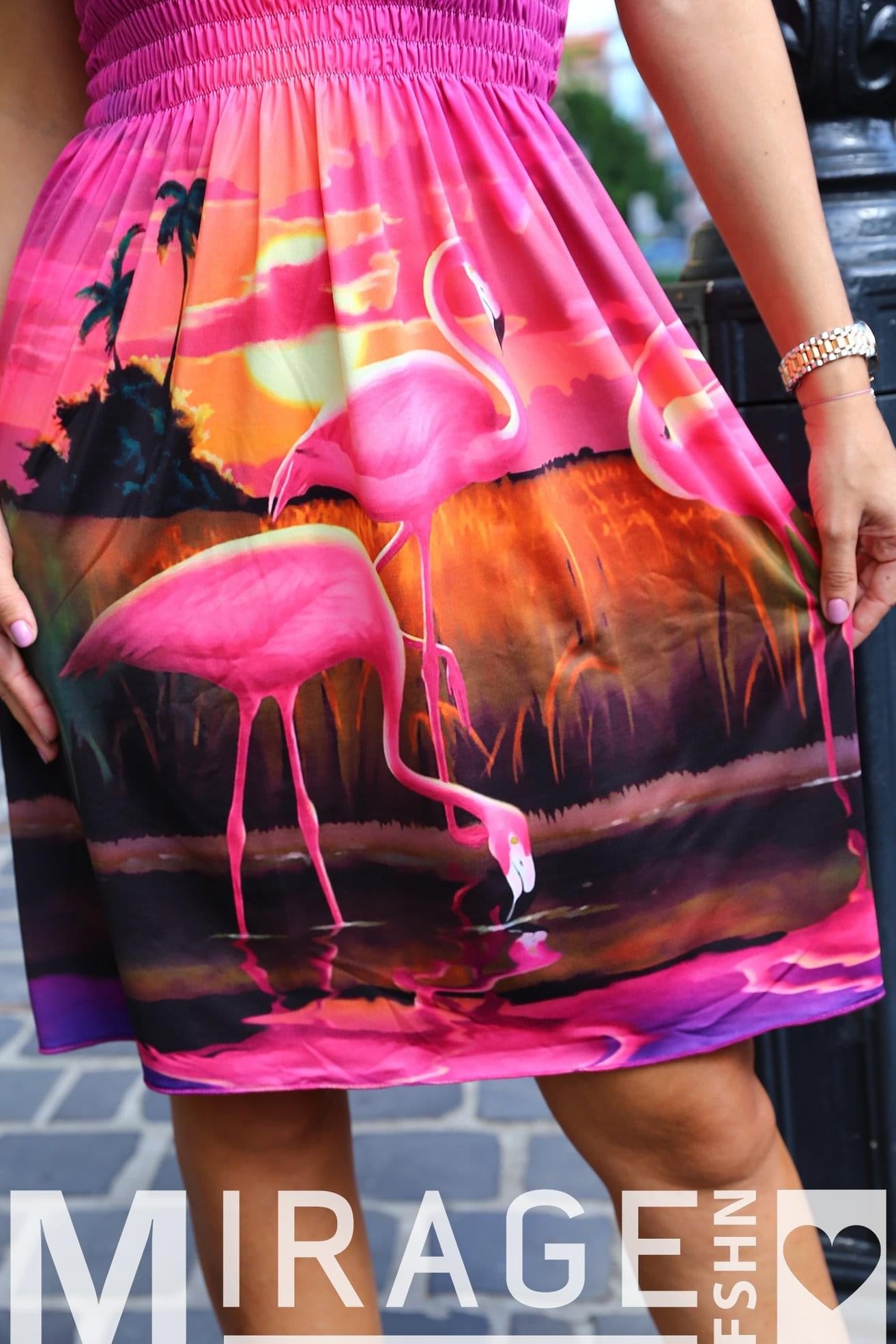 Mirage Flamingo Sleeveless Dress