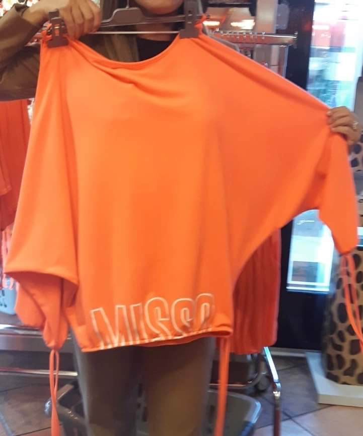 MissQ Orange One Size Top Blouse