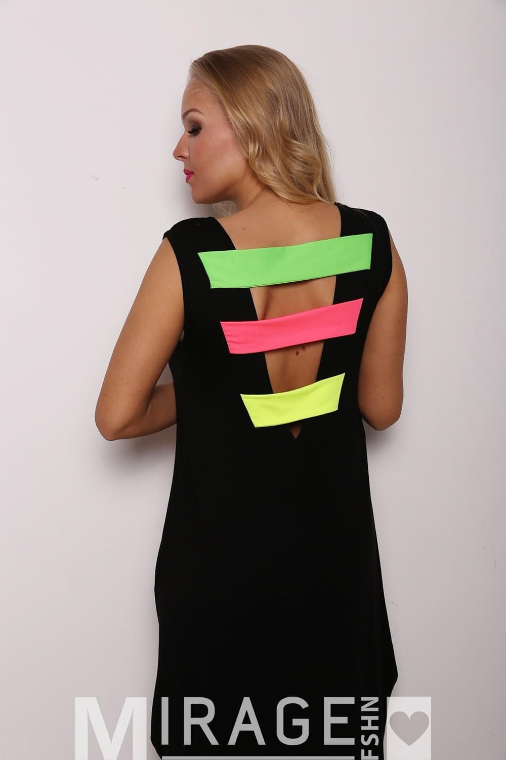 Mirage Black & Neon Maxi Dress